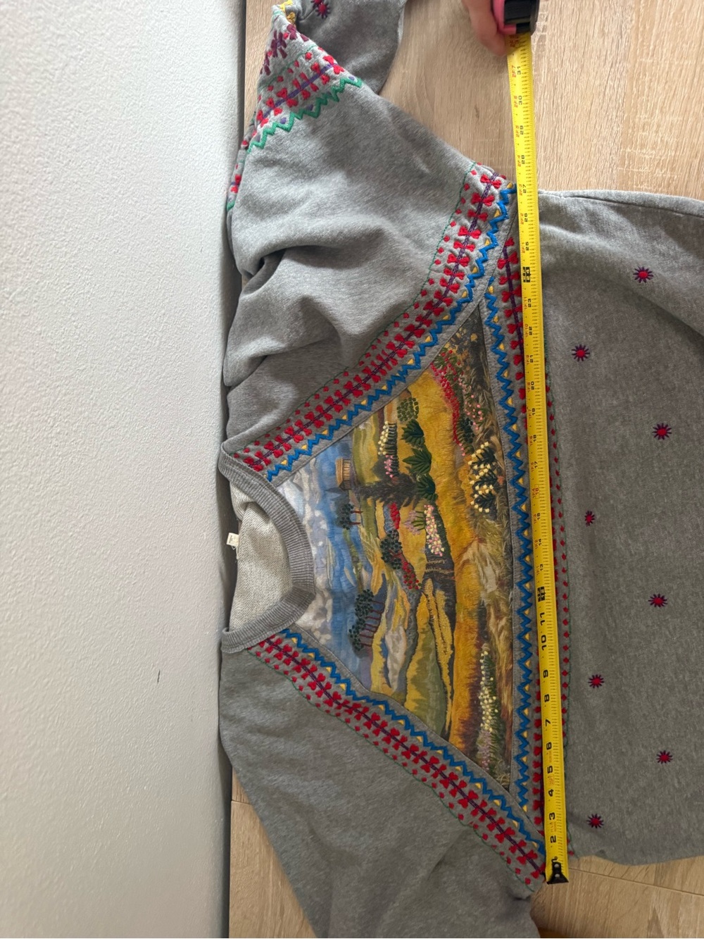 Pilcro Embroidered Pullover sweatshirt Women’s Sz XL scenic prairie graphic - Picture 9 of 9